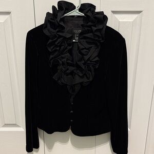 Xscape Black Ruffled Blazer